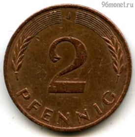 ФРГ 2 пфеннига 1989 J
