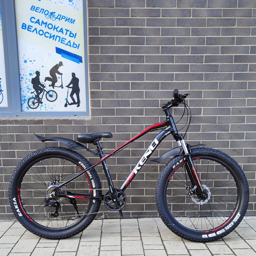Велосипед полуфет 27,5"  3.0" алюминиевый 8 скоростей Kenli
