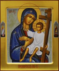 Новоникитская икона Божией Матери рукописная на липовой доске (24167)