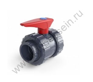 Кран шаровой ПВХ 50 клей, PE/EPDM, PN16, Hidroten, Испания