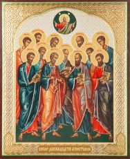 Собор 12 апостолов икона рукописная на липовой доске (24210)