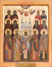 Собор Белорусских святых икона рукописная на липовой доске (24217)
