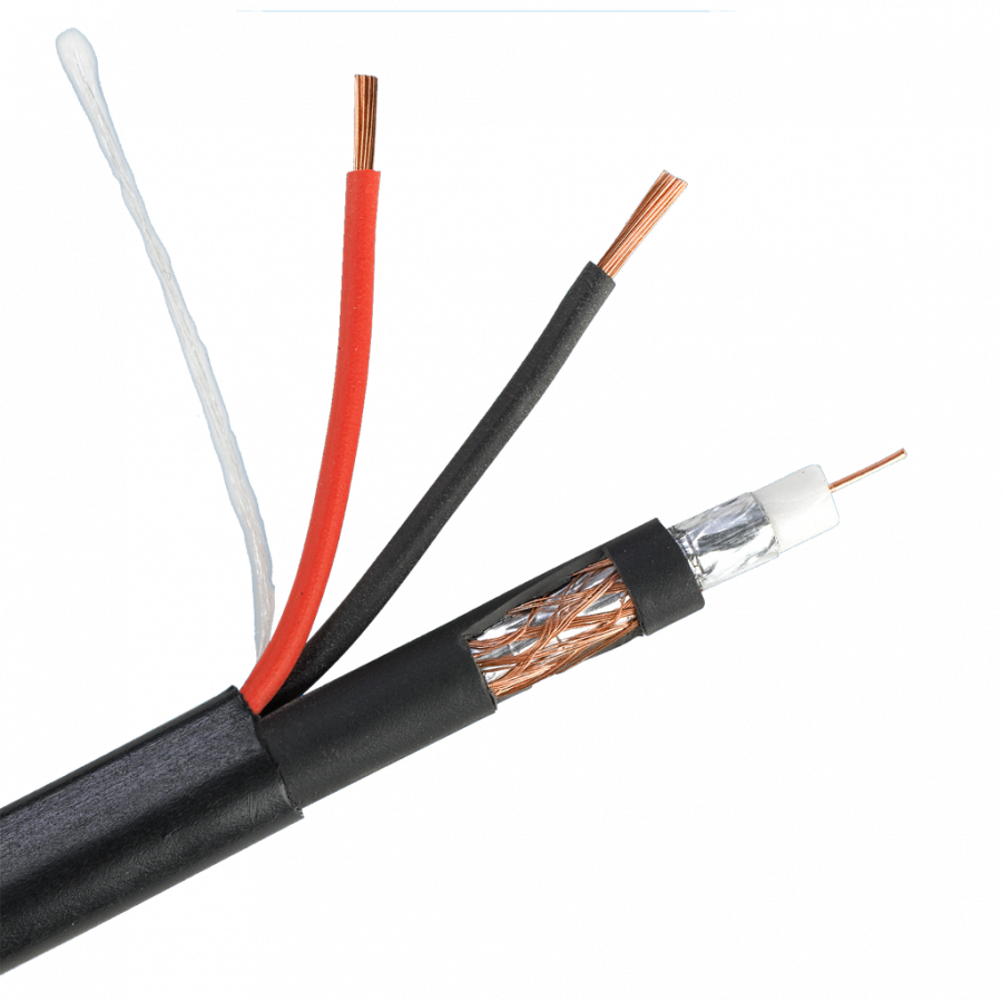 Кабель РК 75+2х0,75 (48) PVC ВНЕШНИЙ (черный, 200м) БЕСКАРКАСНЫЙ