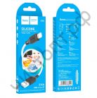 Кабель USB - Apple 8 pin HOCO X90, 1.0м, 2.4A, силикон, белый