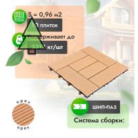 Садовый паркет из МПК WoodGrand Modern 310*310 мм Орех