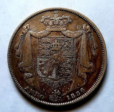 1/2 кроны 1836 Великобритания AUNC- XF Редкость