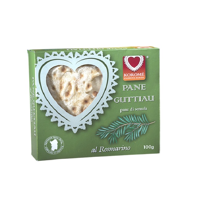 Хлебцы сардинские Панэ Гуттиау с розмарином, 100 г, Sfoglie di Pane Guttiau al rosmarino, Korome’, 100 g