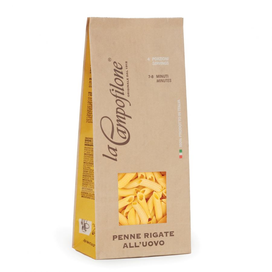 Яичная паста Пенне ригате 250 г, Pasta all’uova Pфenne rigate, La Campofilone, 250 g