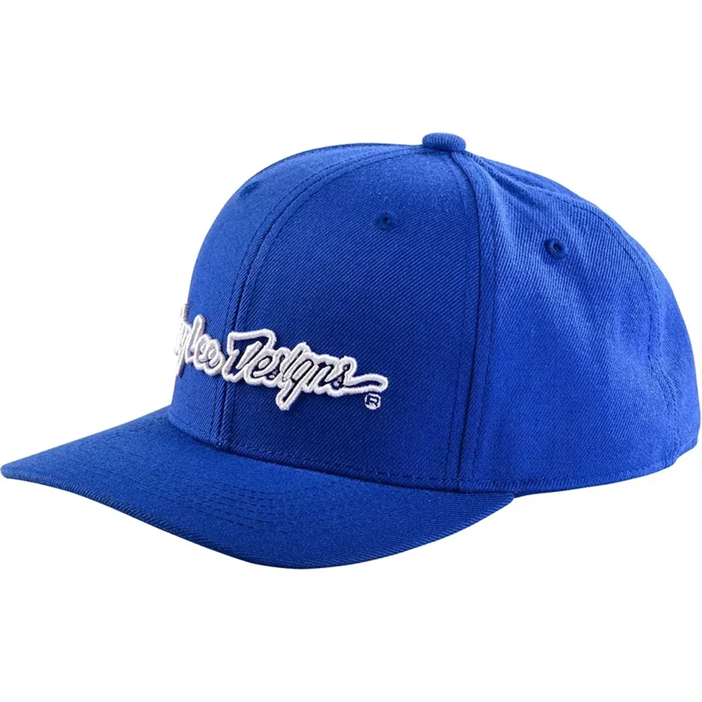 Troy Lee Designs Snapback Hat Signature Curved Blue/White бейсболка