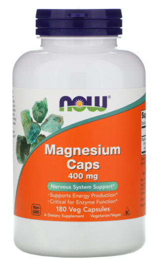NOW Магний капс Оксид, Цитрат, Аспартат 400 мг, Magnesium Caps - 180 капсул купить по низкой цене в Владивостоке
