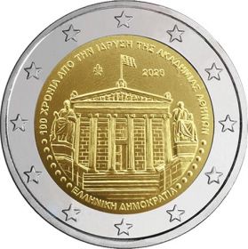 100 лет афинской академии наук 2 евро Греция 2026