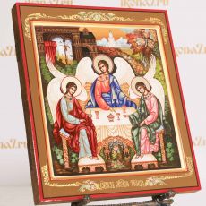 Троица 27х31 см (рукописная икона с золочением на липовой доске)