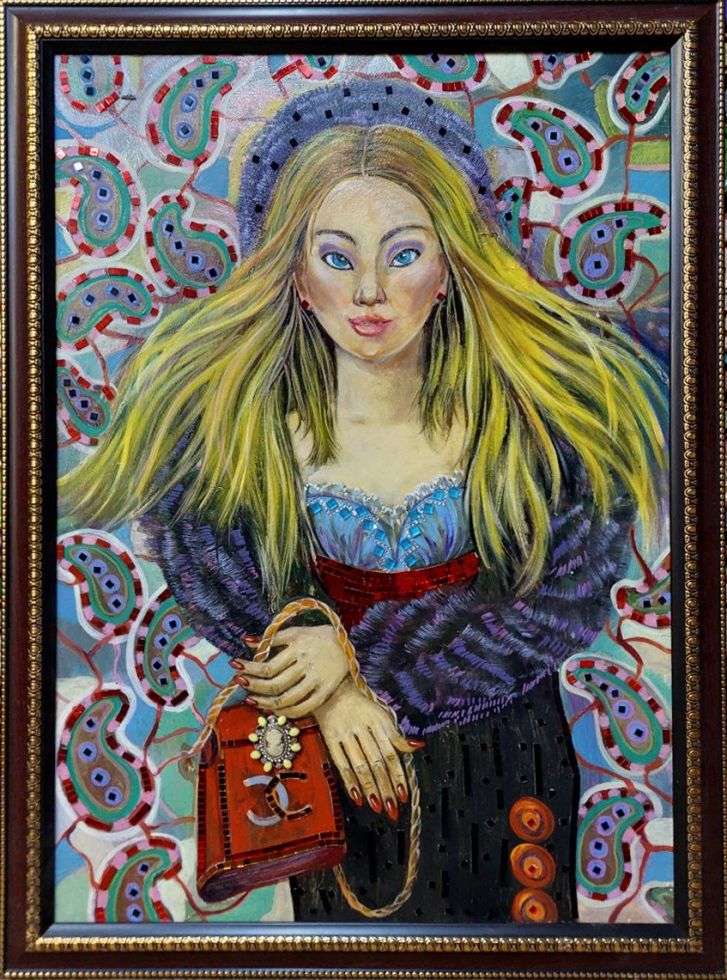 Интерьерная картина маслом на холсте "Иркутянка", 70х50