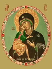 Жировицкая икона Богородицы печатная (холст на дереве)