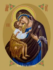 Жировицкая икона Богородицы печатная (холст на дереве)