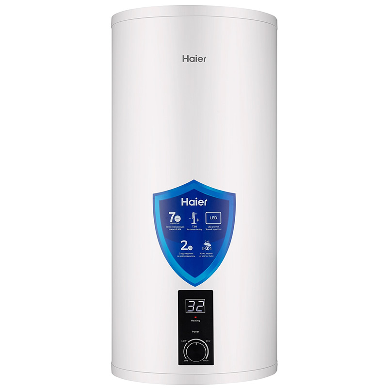 Водонагреватель электрич. накопит. Haier 50л МУ,нерж.сталь, верт, 2кВт, УЗО ES50V-R1 INOX