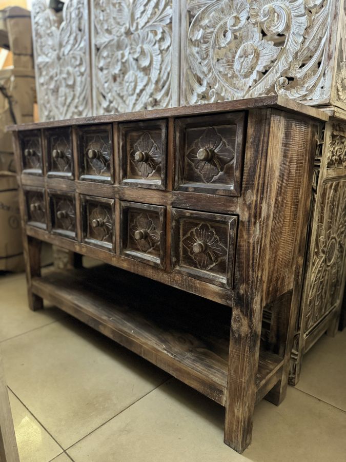 Консольный стол 10 ящиков 115х80х30 см