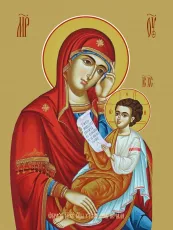 Утоли мои печали икона Богородицы печатная (холст на дереве)