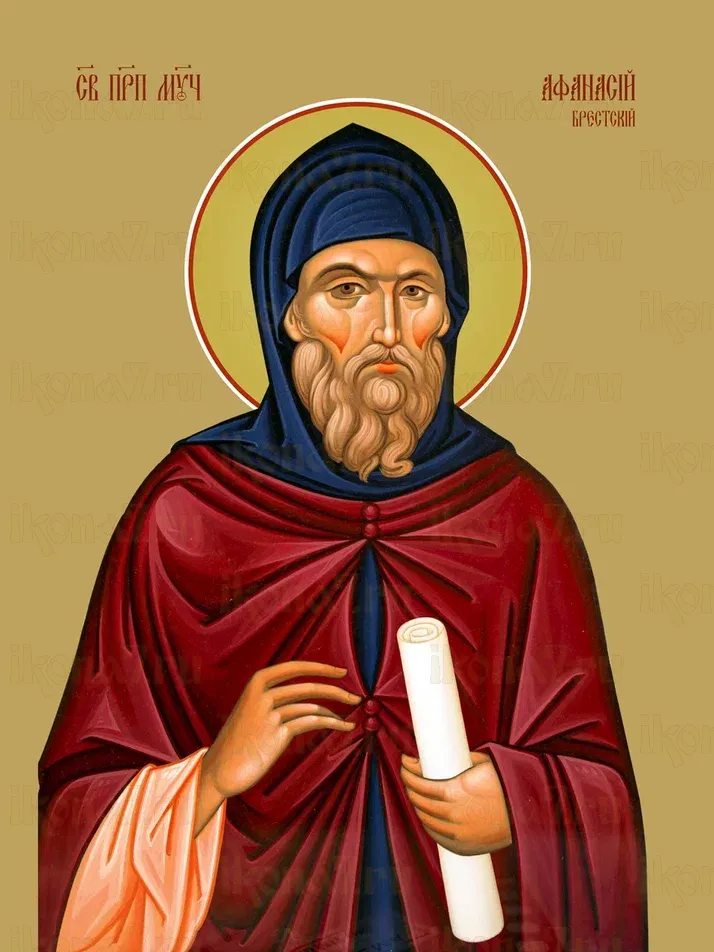 Афанасий Брестский икона печатная (холст на дереве)