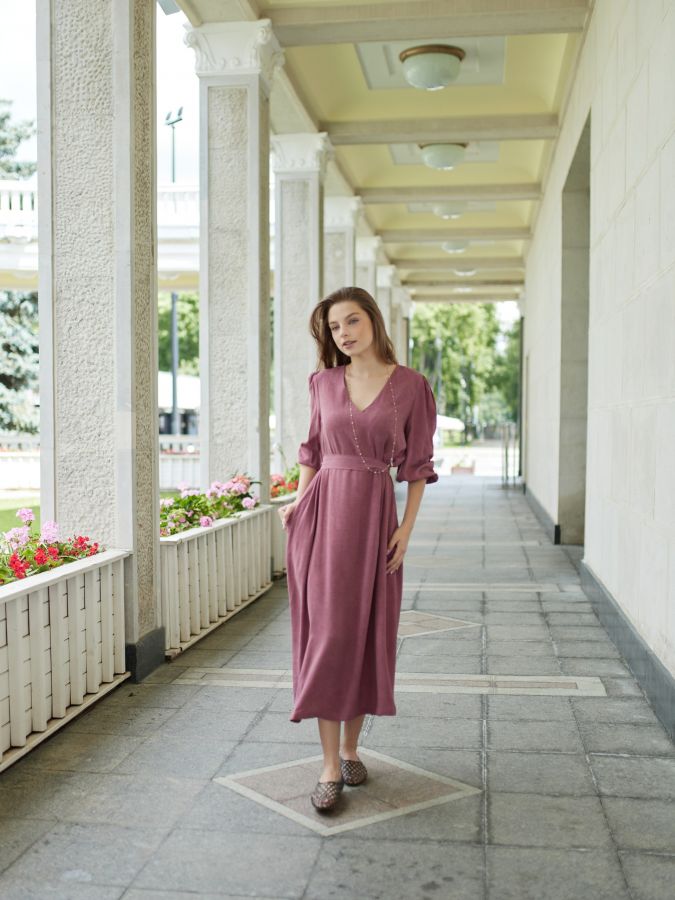 Платье Sera брусничное