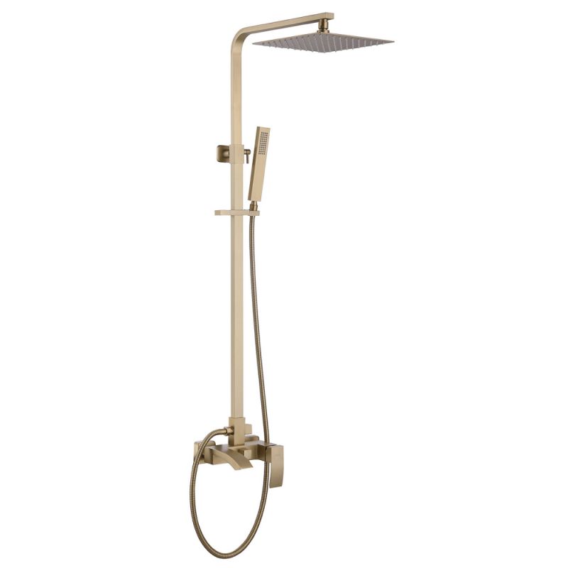 Душевая стойка ABBER Wasserfall AF8616GL с изливом, золото матовое