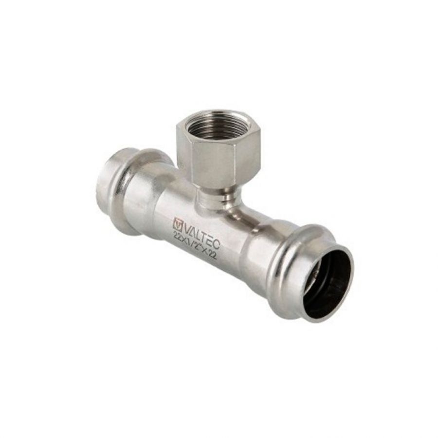 Тройник Valtec внутренняя резьба VT.INOX-PRESS 22x3/4" из нержавейки (арт.VTi.932.I.220522)