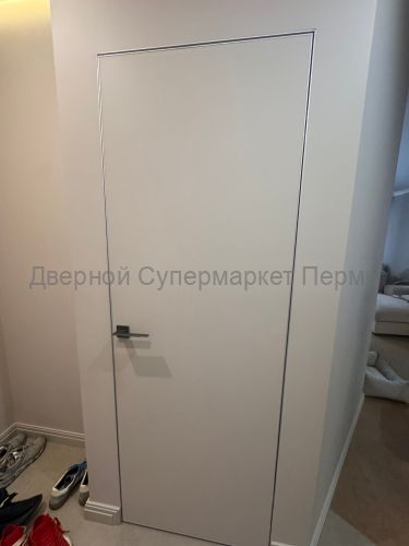 Скрытая дверь INVIZIBLE 42 мм  (Цвет SILVER) кромка хром с 4-х ст НА СЕБЯ