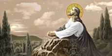 Моление о чаше икона печатная (холст на дереве)