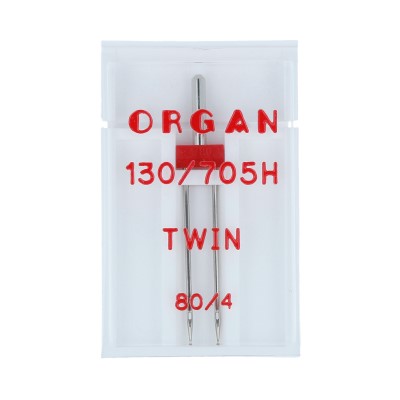 Игла машинная ORGAN двойная 130/705H № 80/4 1 штука в упаковке (ORGAN80/4.1)