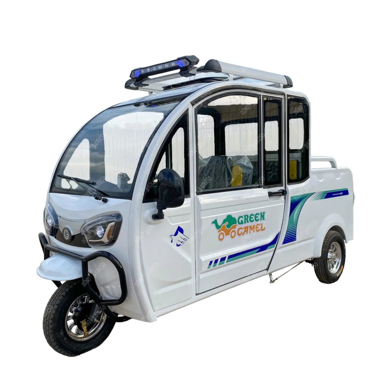 Трицикл GreenCamel Шторм Пикап (60V 1500W) белый с крышкой