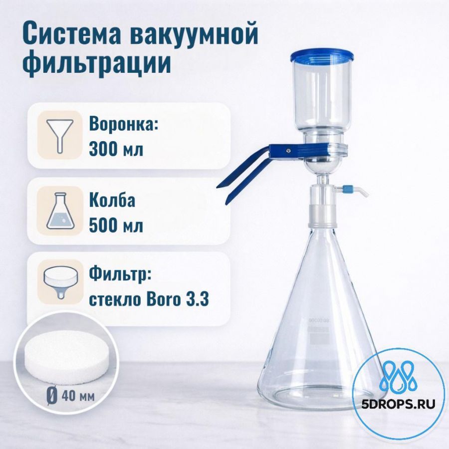 Система вакуумной фильтрации "MicroFilter-Labdevices", приемная колба 500 мл, воронка на 300 мл