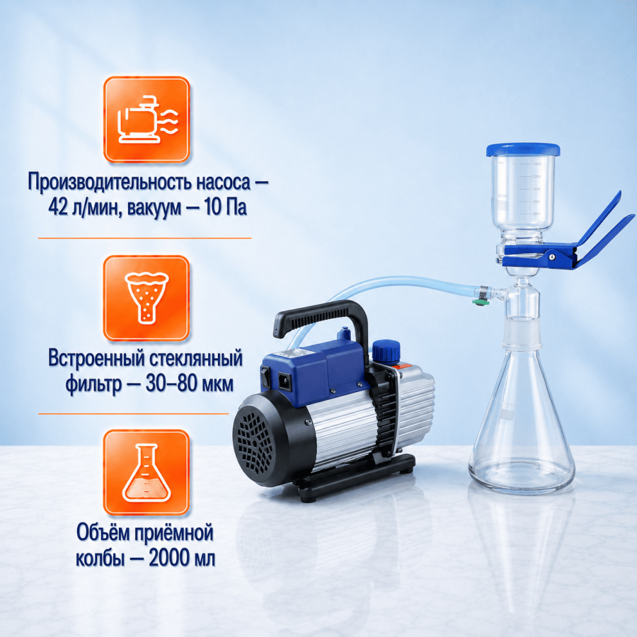 Система вакуумной фильтрации Labdevices - "MicroFilter" на 2000 мл + насос 115-SG