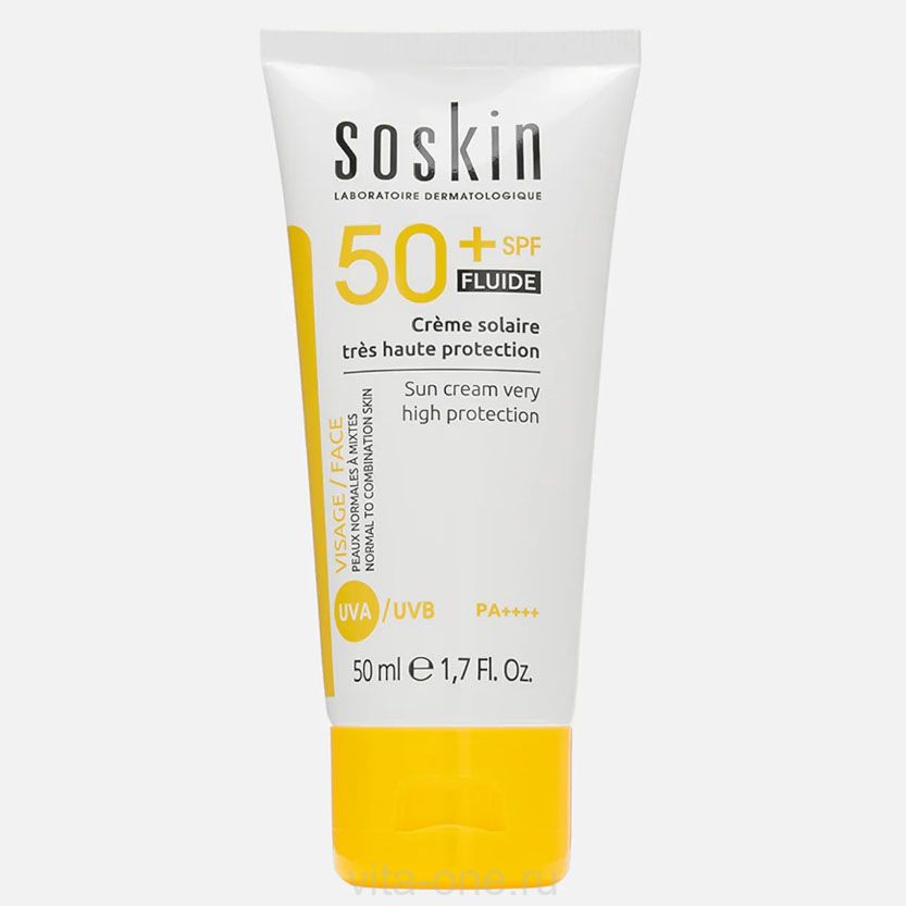 Солнцезащитный флюид SPF 50 SOSKIN SPF50+ Sun Cream Fluid 50 мл