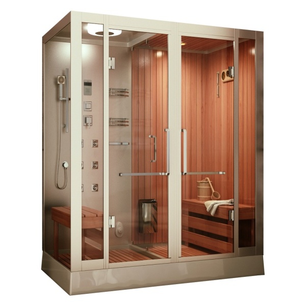 Изображение Душевая кабина Frank F907 R 170х120 с финской сауной