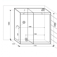 Душевая кабина Frank F907 R 170х120 с финской сауной схема 3
