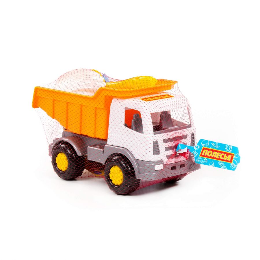 Набор №369: "Мираж", автомобиль-самосвал + лопатка №5, формочки (краб №1 + ракушка №1)