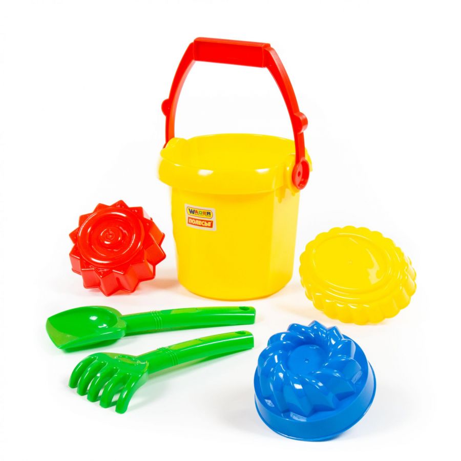 Набор №392: ведро №9, лопатка №31, грабельки №31, формочки "Пирожные" 3 шт