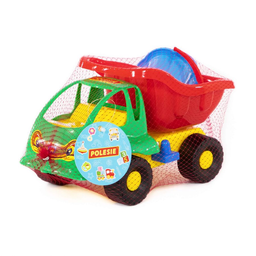 Набор №57: "Муравей", автомобиль-самосвал + ведро-цветок малое, лопатка малая №3, грабельки малые №3