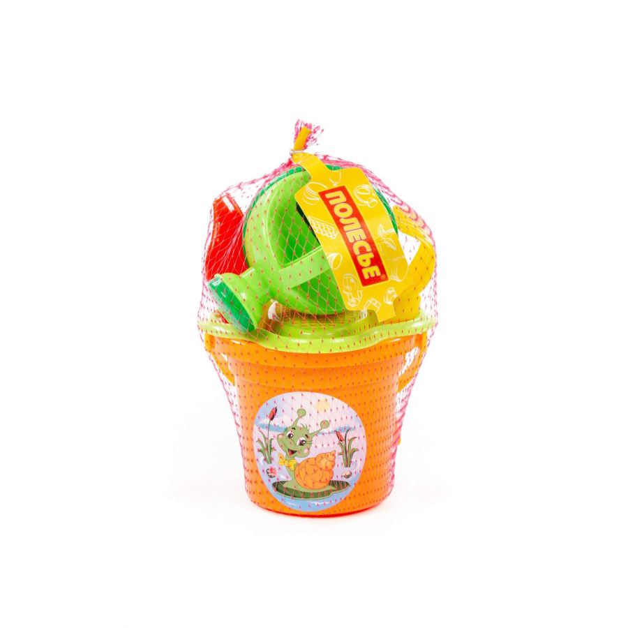 Набор №238: ведро малое, ситечко-цветок, совок №2, грабельки №2, 2 формочки, лейка малая №3