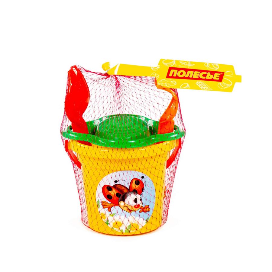 Набор №28: ведро малое, ситечко-цветок, совок №2, грабельки №2