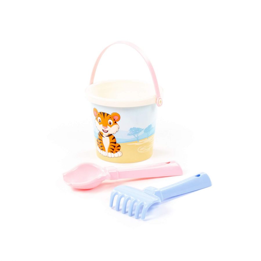 Набор №656 сафари: ведро малое с наклейкой, совок №2, грабельки №2