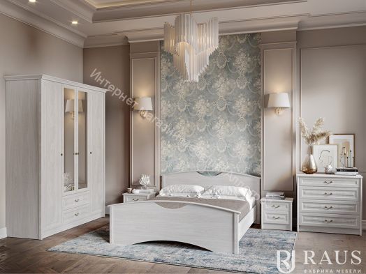 Шкаф 4-х створчатый ЯН-06 "Янна" с зеркалом Орех Мальта