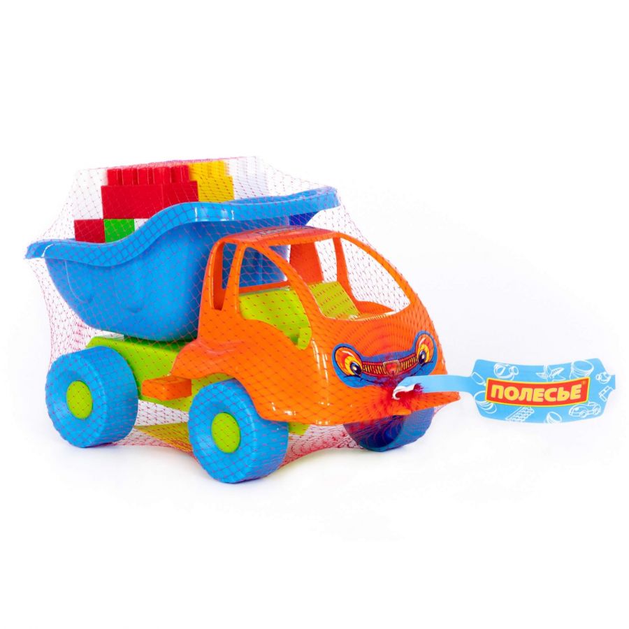 Набор №53: "Муравей", автомобиль-самосвал + конструктор "Строитель" (18 элементов)