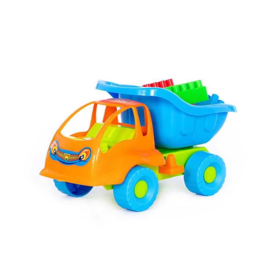 Набор №52: "Муравей", автомобиль-самосвал + конструктор "Строитель" (12 элементов)