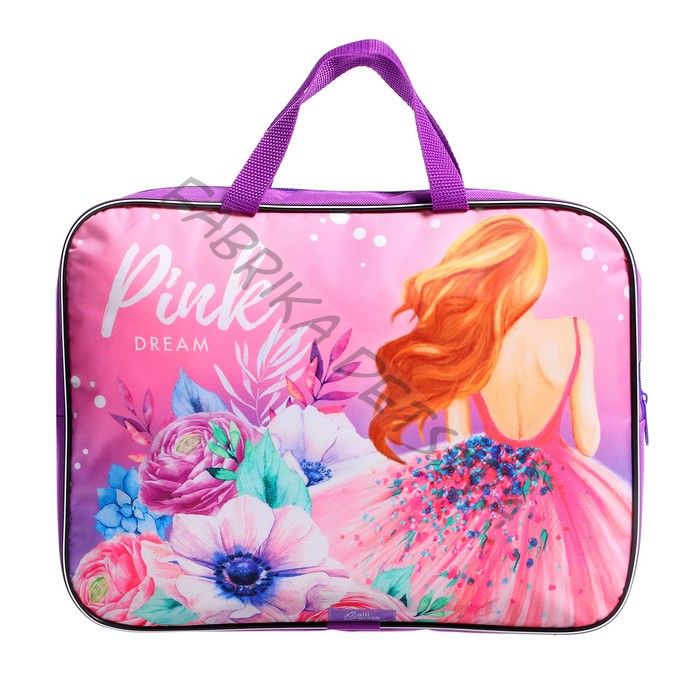 Папка с ручками текстильная А4, 350 х 270 х 70 мм, Calligrata Pink Dream