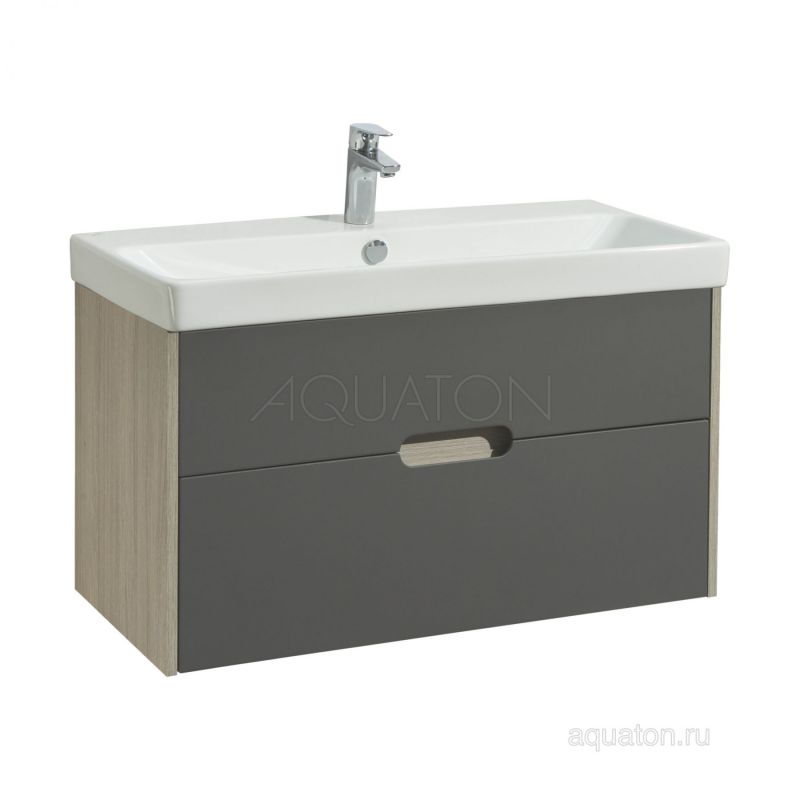 Тумба с раковиной Aquaton Оливия 90 грей, дуб ойстер 1A254401OLUG0