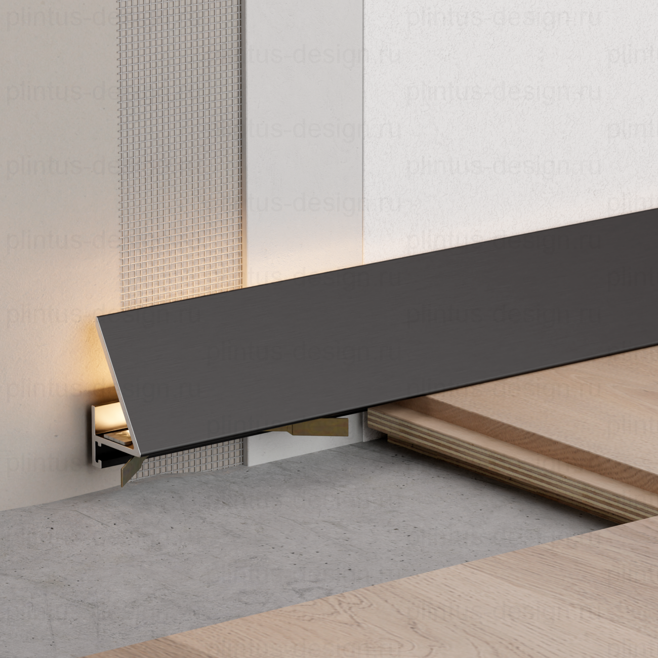 Микроплинтус угловой Ликорн С-05.25.2 Y чёрный