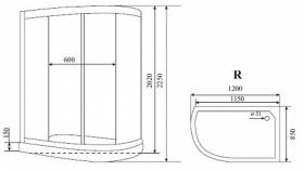 Душевая кабина Timo Standart 120х85 T-1102P без гидромассажа ФОТО