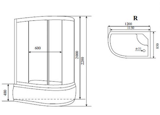 Душевая кабина Timo Comfort 120x85 T-8820C с гидромассажем ФОТО