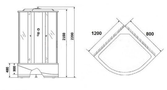 Душевая кабина Niagara Ultra NG-214-01L 120x80 L с гидромассажем схема 14